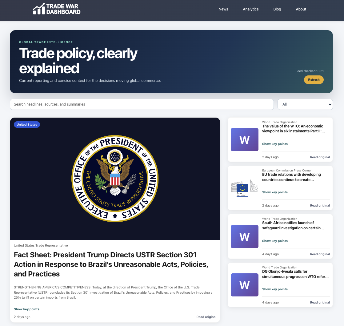 Trade War Dashboard — Global trade policy, made easier to understand